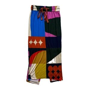 Anthropologie Conditions Apply Knit Midi Skirt Size XS Abstract Arsty Patchwork